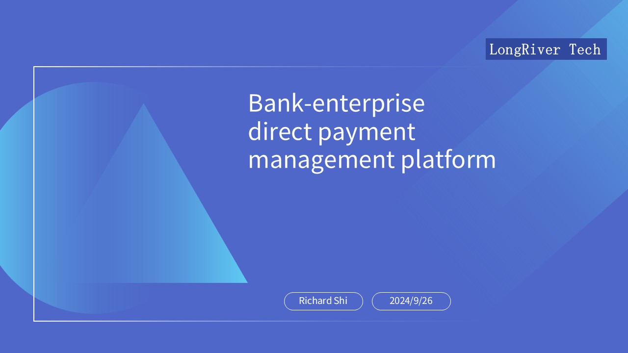 LongRiverTech Bank-enterprise direct payment management platform Overview