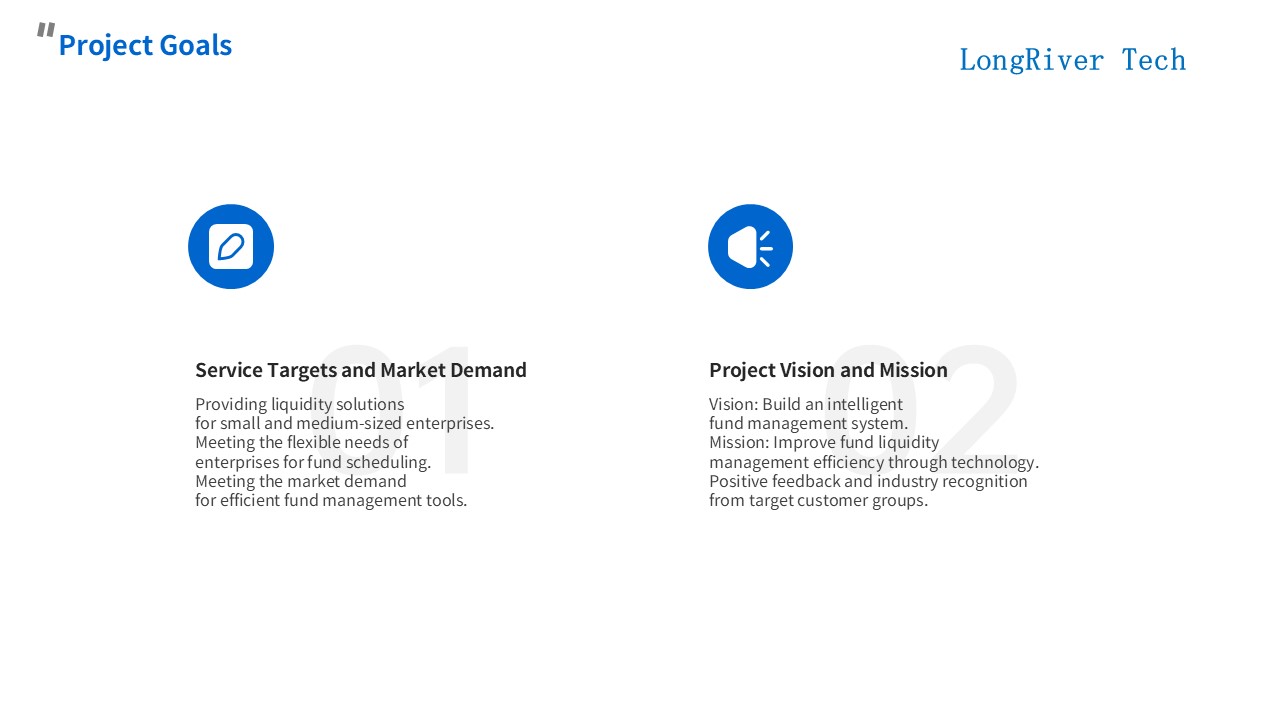 LongRiverTech Business Plan for Internet Online Service Platform for Liquidity Management Project goals