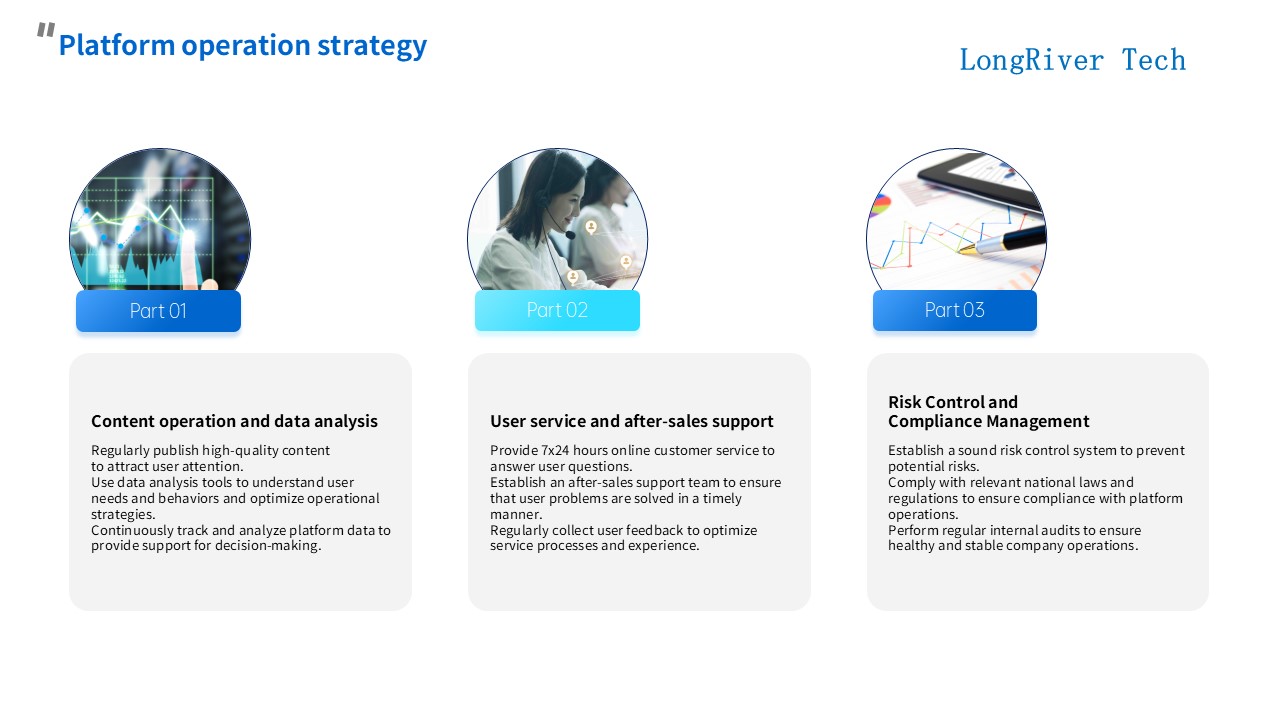 LongRiverTech Business Plan for Internet Online Service Platform for Liquidity Management Platform operation strategy