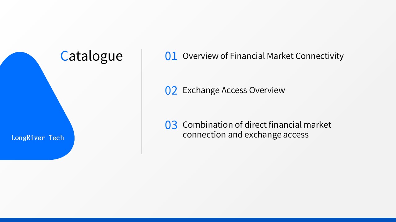 LongRiverTech Direct Market Access for financial markets and exchange Table of Contents