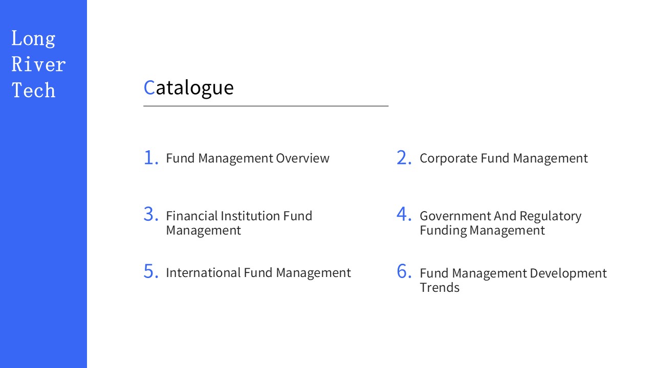 LongRiverTech Fund Management System Table of Contents