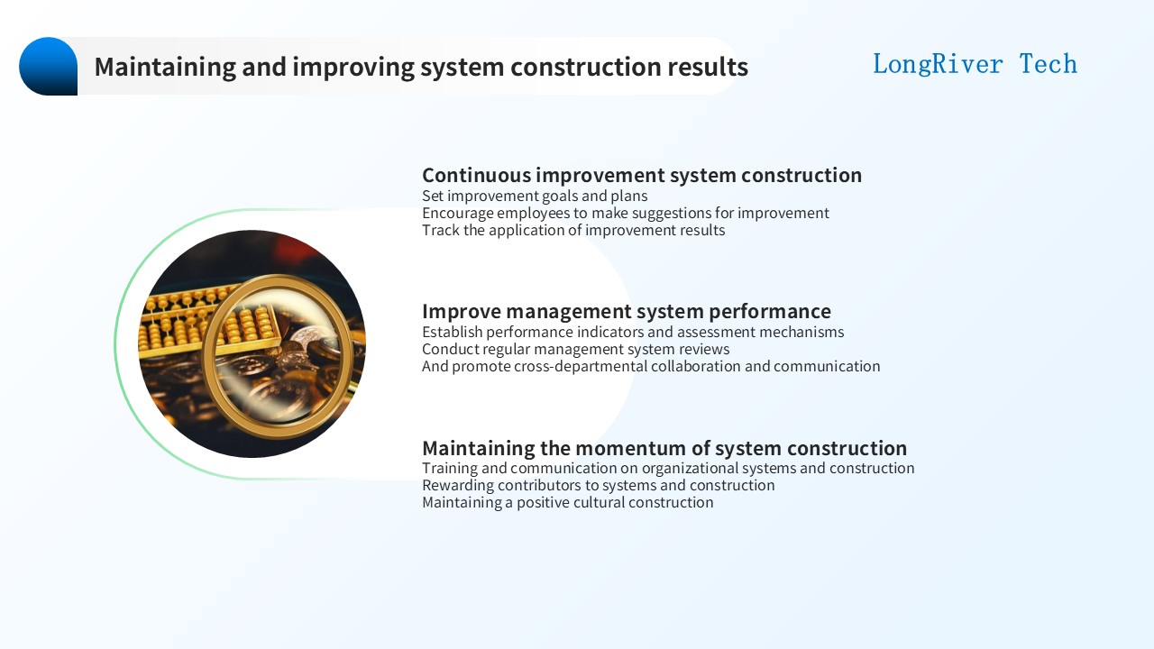 LongRiverTech Roadmap for building a treasury management system Maintenance and improvement of system construction results
