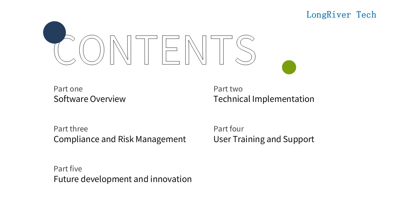 LongRiverTech Stock futures trading management software Table of Contents