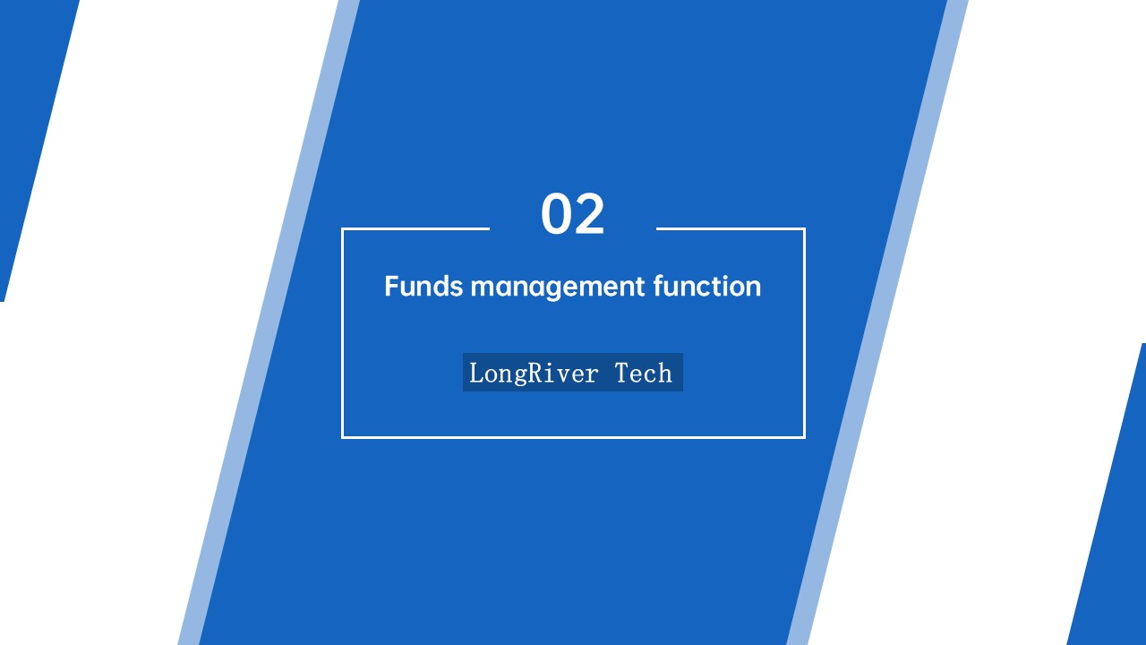 LongRiverTech Treasury Management Software Features Fund management function